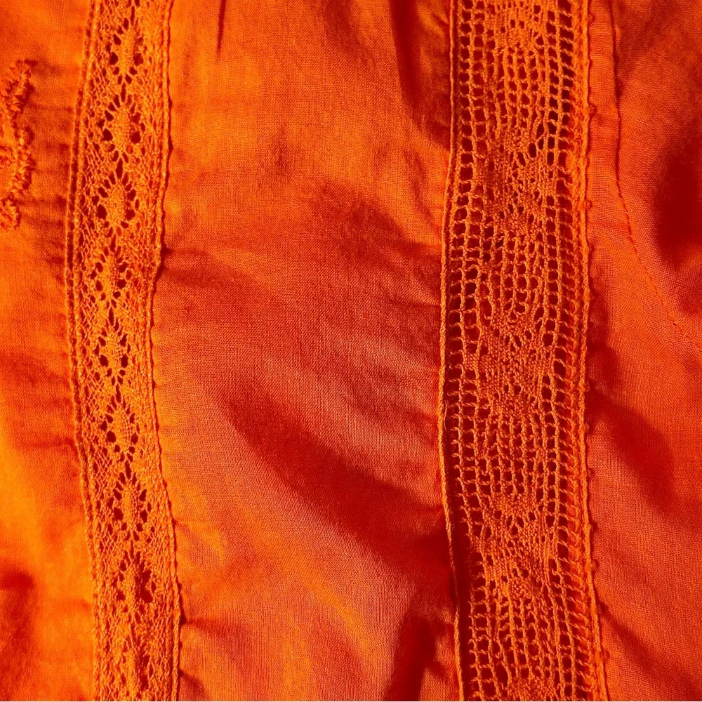 Free People Victorian Waisted Lace Inset and Embroidered Mini Dress Sz S/M - Picture 9 of 10